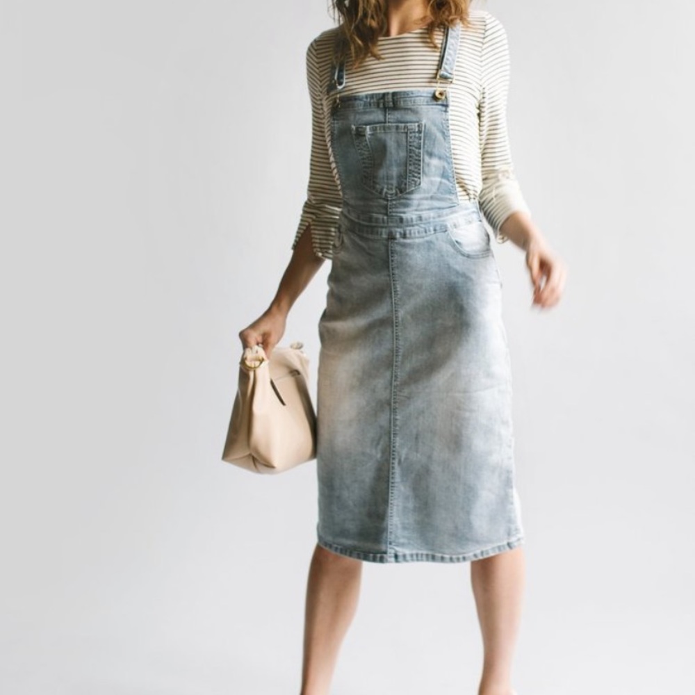 Denim overall dress